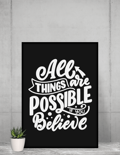 Believe | Framed Poster for Living Room | Home Decor